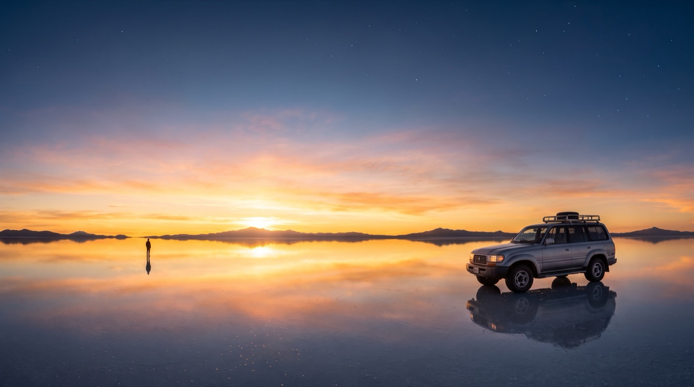 Amanecer en el Salar de Uyuni